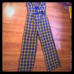 Plaid Jumpsuit (yellow/blue combo)